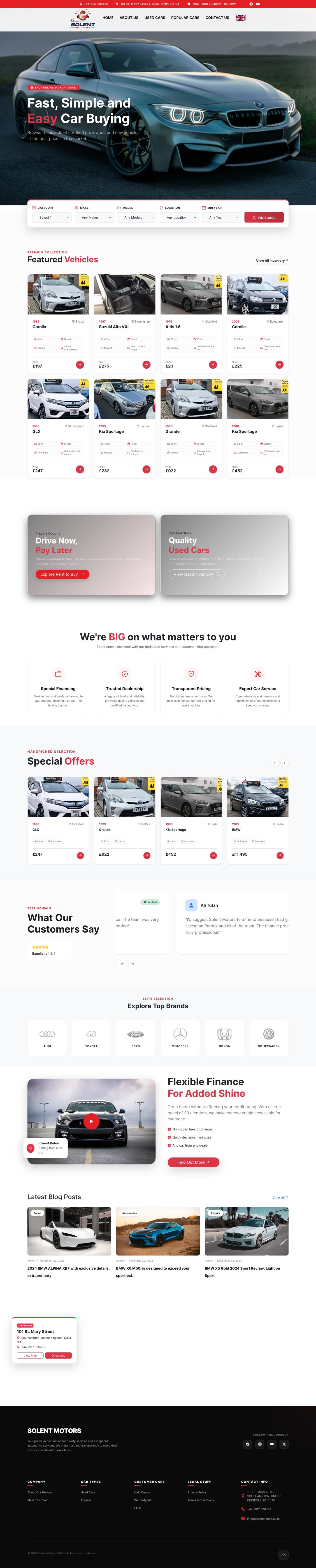 Solent Motors — Car Dealership Website
